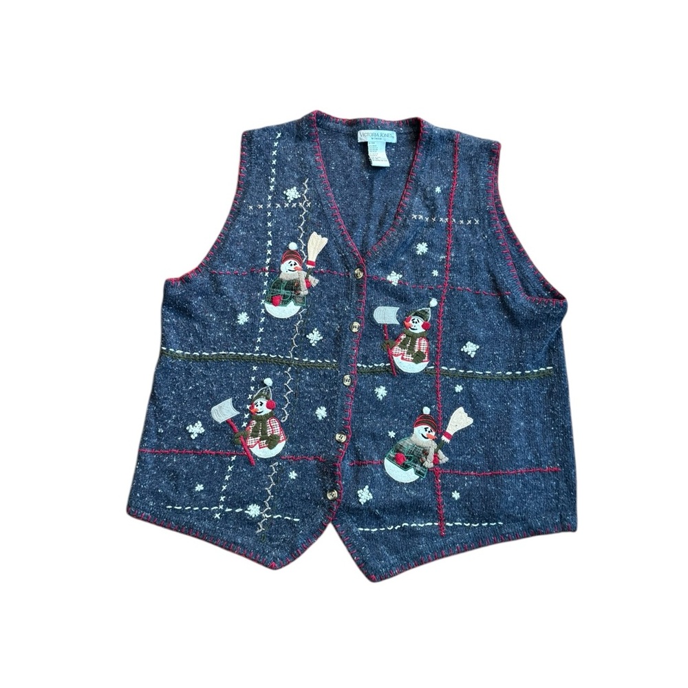 Vintage Victoria Jones Angora Blend Sweater Vest 3X Christmas  Prairie Cottage